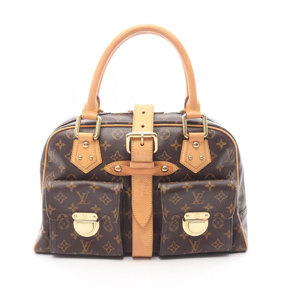 Louis Vuitton Canvas Leather Handbag Manhattan Brown Monogram - Picture 2 of 5